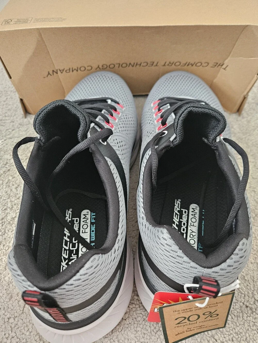 New $85 Skechers Men’s Extra Wide Fit Edgeride Contention Sneakers Gray Size 16
